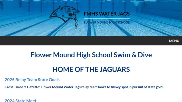 fmhswaterjags site screenshot